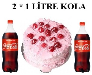 Frambuazlı pasta kola seti